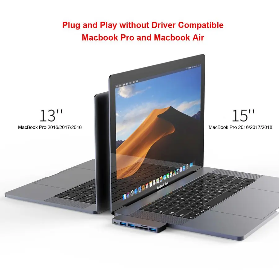 Qgeem QG-UH06 USB Hub, 3 USB 3.0 ve Type-C Çıkışlı, SD Kart Okuyuculu