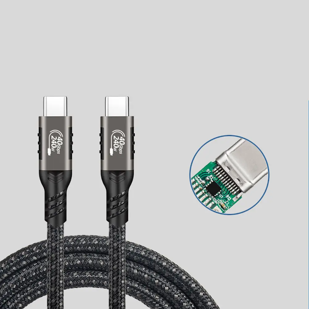 Qgeem QG01 Type-C to Type-C USB4 Kablo, 240W PD ve 40Gbps - 1.5 Metre