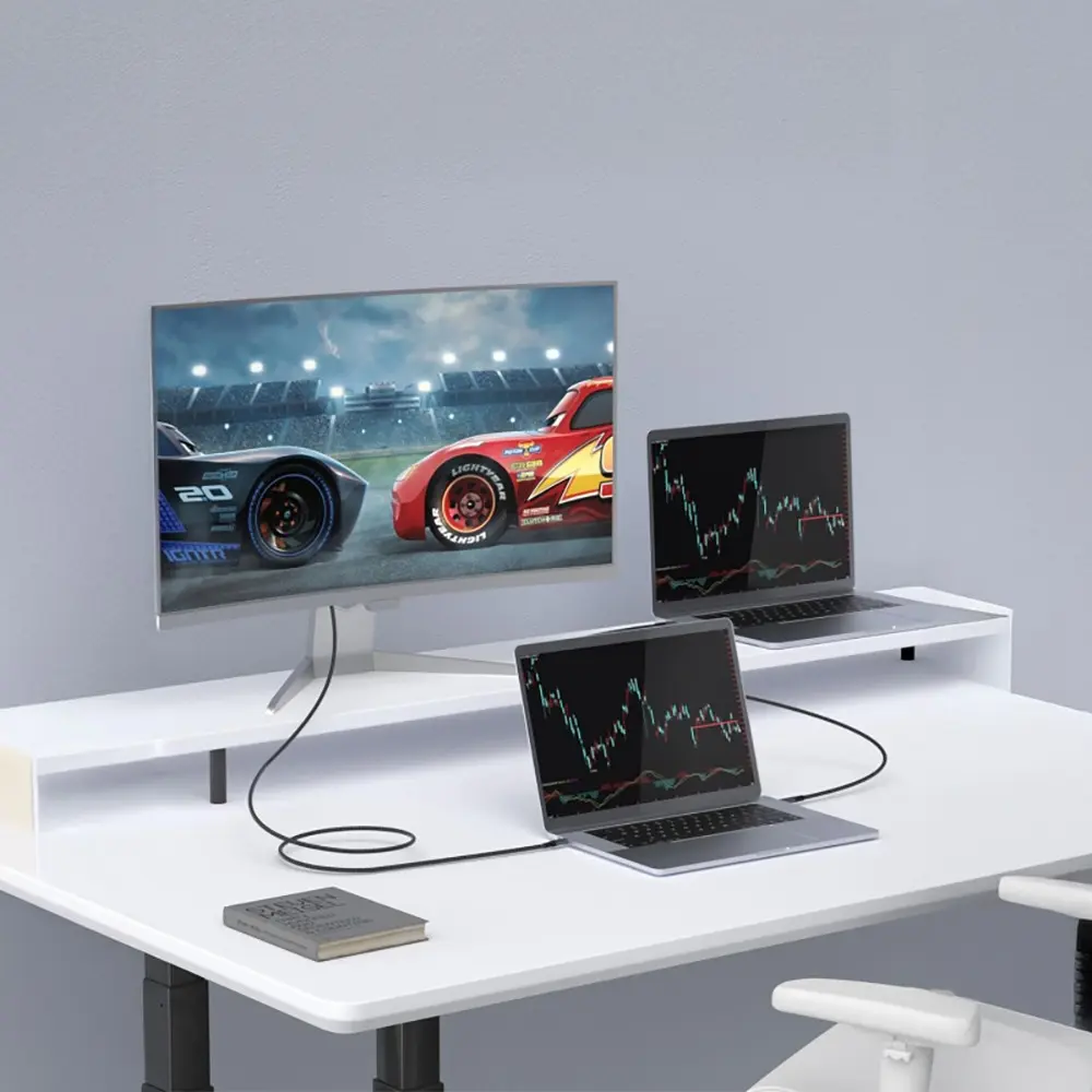 Qgeem QG03 Type-C to Type-C Kablo, 240W PD ve 8K@60Hz, 2 m