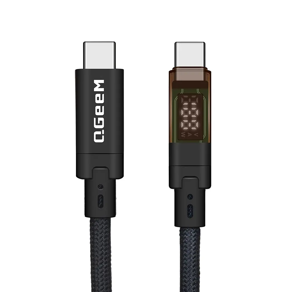 Qgeem QG04 Type-C to Type-C Kablo, 240W PD ve 40Gbps - 1 Metre