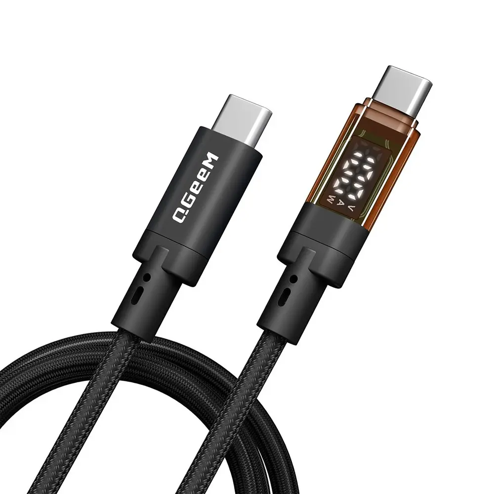 Qgeem QG04 Type-C to Type-C Kablo, 240W PD ve 40Gbps - 1 Metre