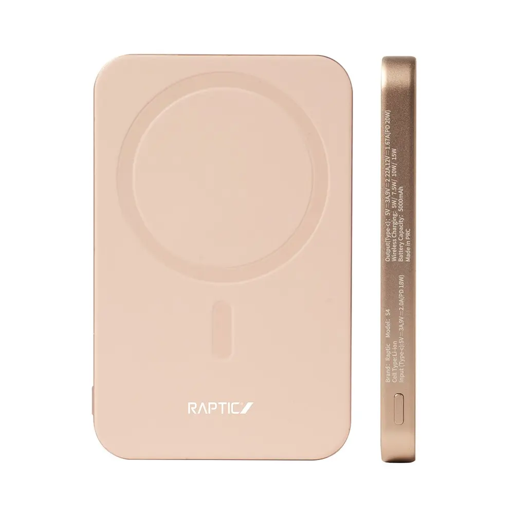 Raptic S4 Aramid Kaplamalı MagSafe Uyumlu Powerbank, 5000mAh 15W