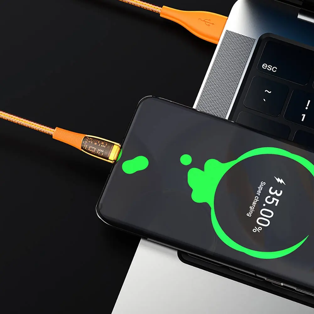 Recci RTC-P19C Amber USB-A to Type-C 6A Şarj ve Data Kablosu 1.5 m