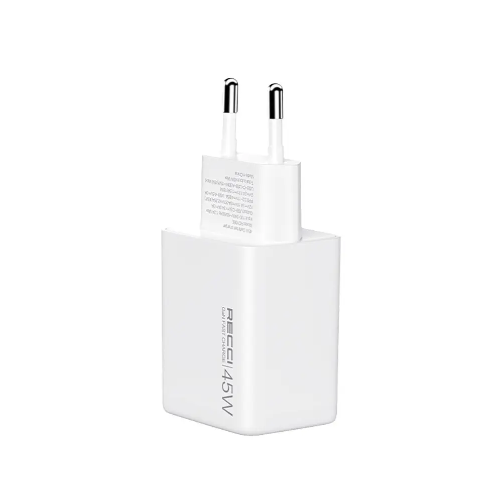 Recci RC108E GaN 45W Hızlı Şarj Adaptörü ve Type-C Kablo Seti