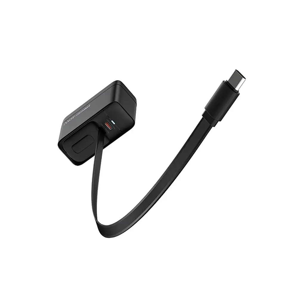 Recci RC102E GaN 40W Hızlı Şarj Adaptörü, Çift USB-C ve Entegre Kablo