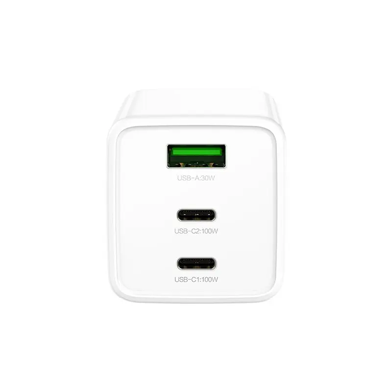 Recci RC110E 100W GaN Şarj Adaptörü, 2x USB-C ve USB-A, PD 3.0 ve QC 3.0