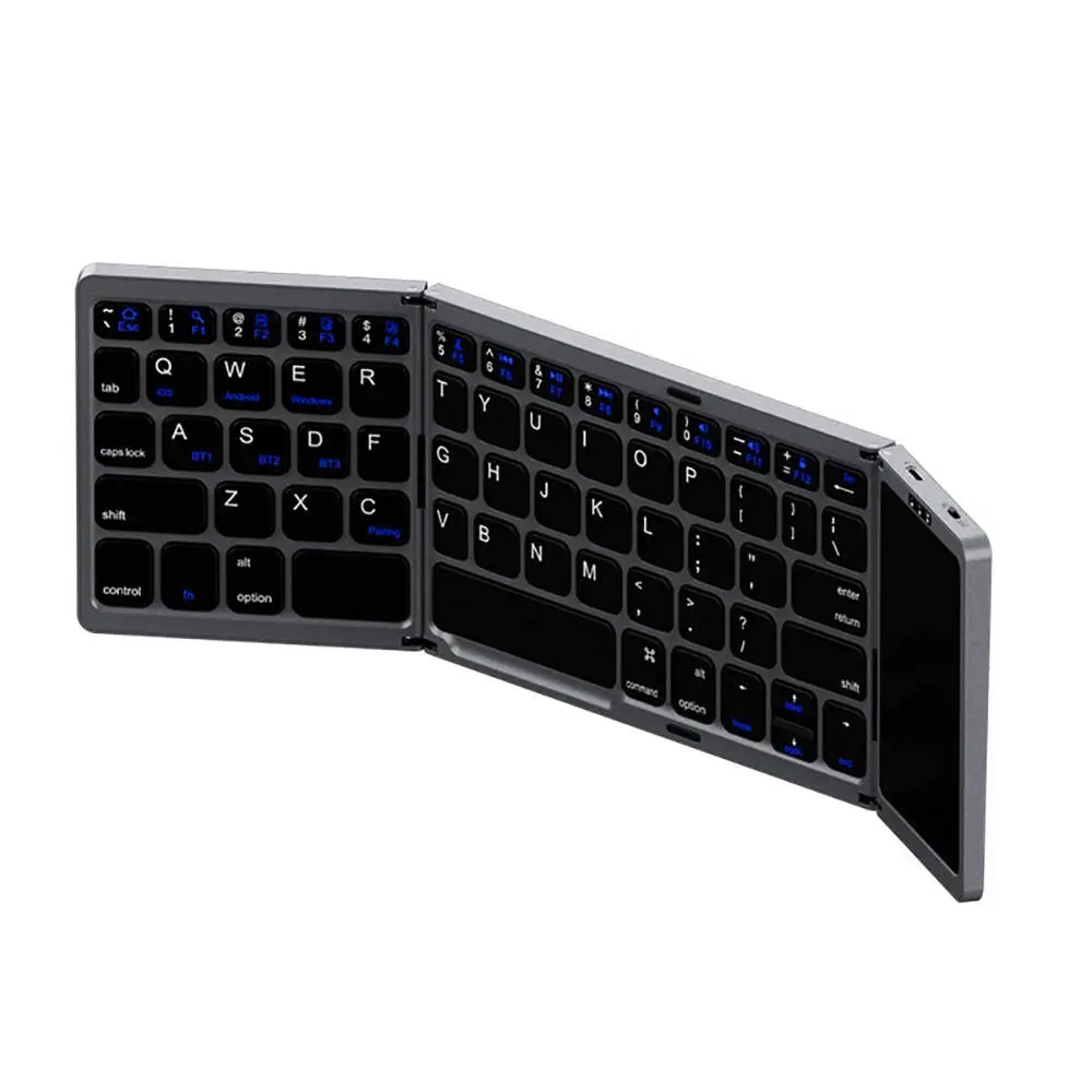 Recci RCS-K01 Katlanabilir Kablosuz Touchpad Klavye, 3 Cihaz Bağlantısı