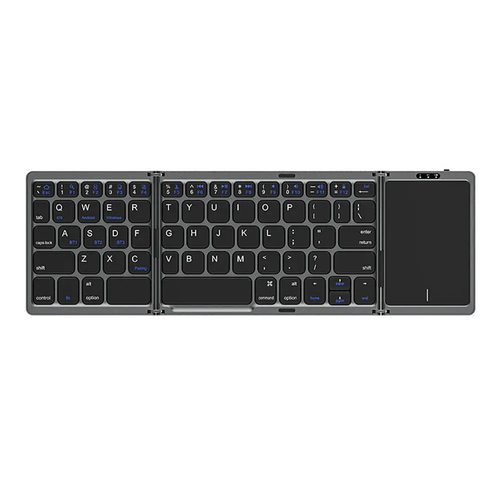 Recci RCS-K01 Katlanabilir Kablosuz Touchpad Klavye, 3 Cihaz Bağlantısı