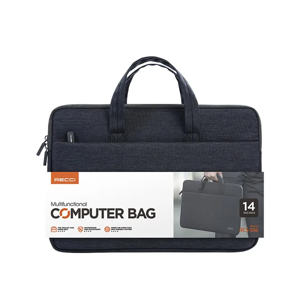 Recci RCS-S06 Su Geçirmez Polyester Kumaş 14 inç Laptop Çantası