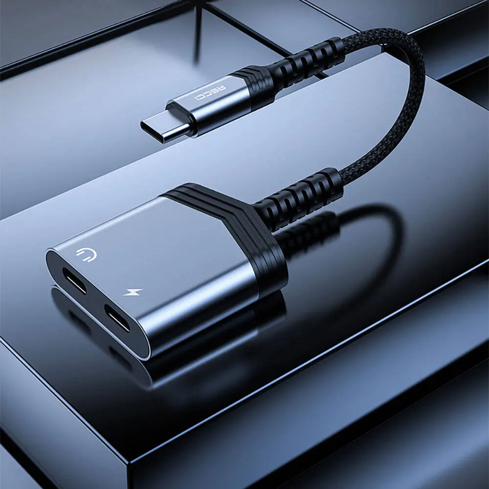Recci RDS-A20 Type-C PD60W 2'si 1 Arada Şarj ve Ses Adaptörü