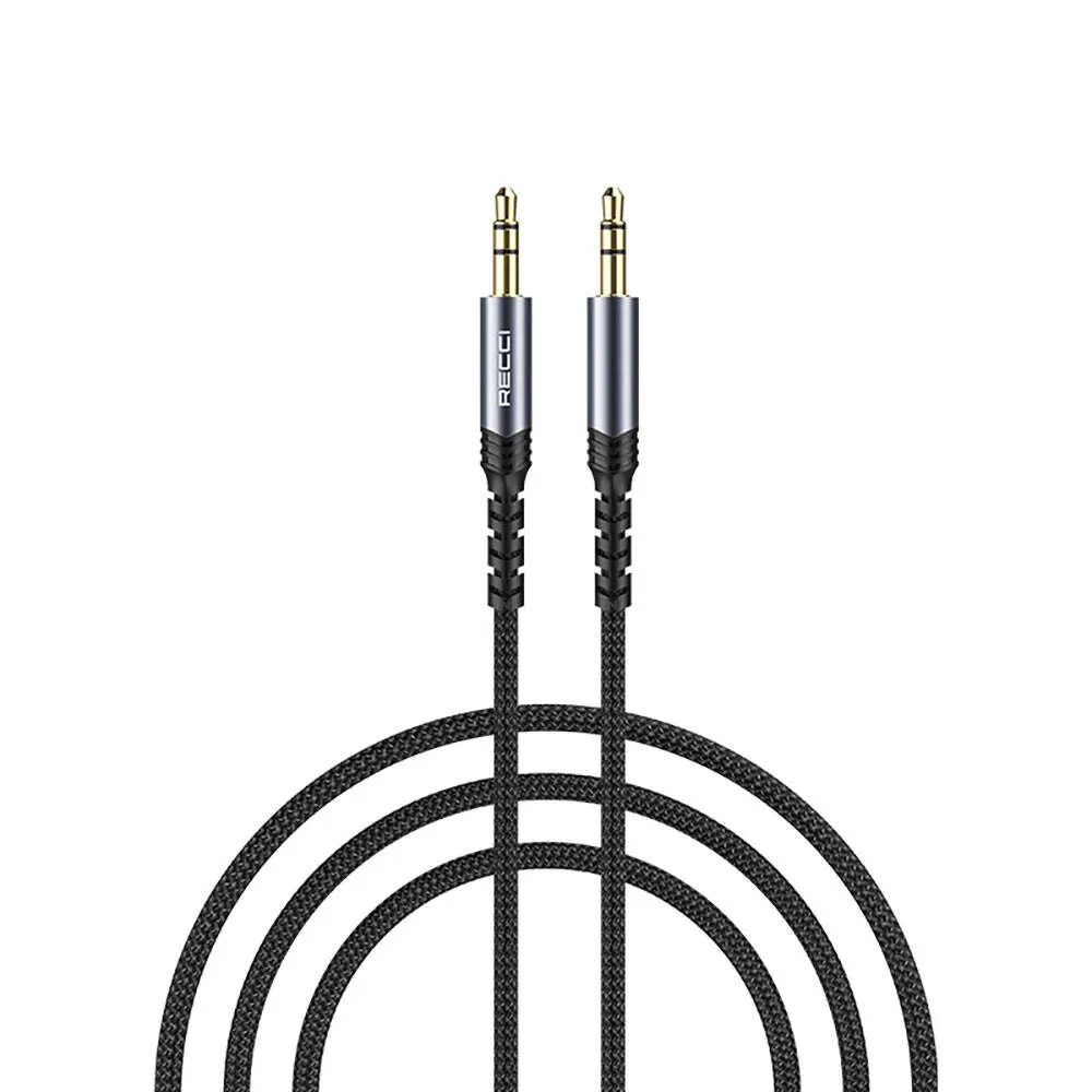 Recci RDS-A28 3.5 mm AUX Ses Kablosu, 120 cm, Alüminyum ve Naylon Dokuma