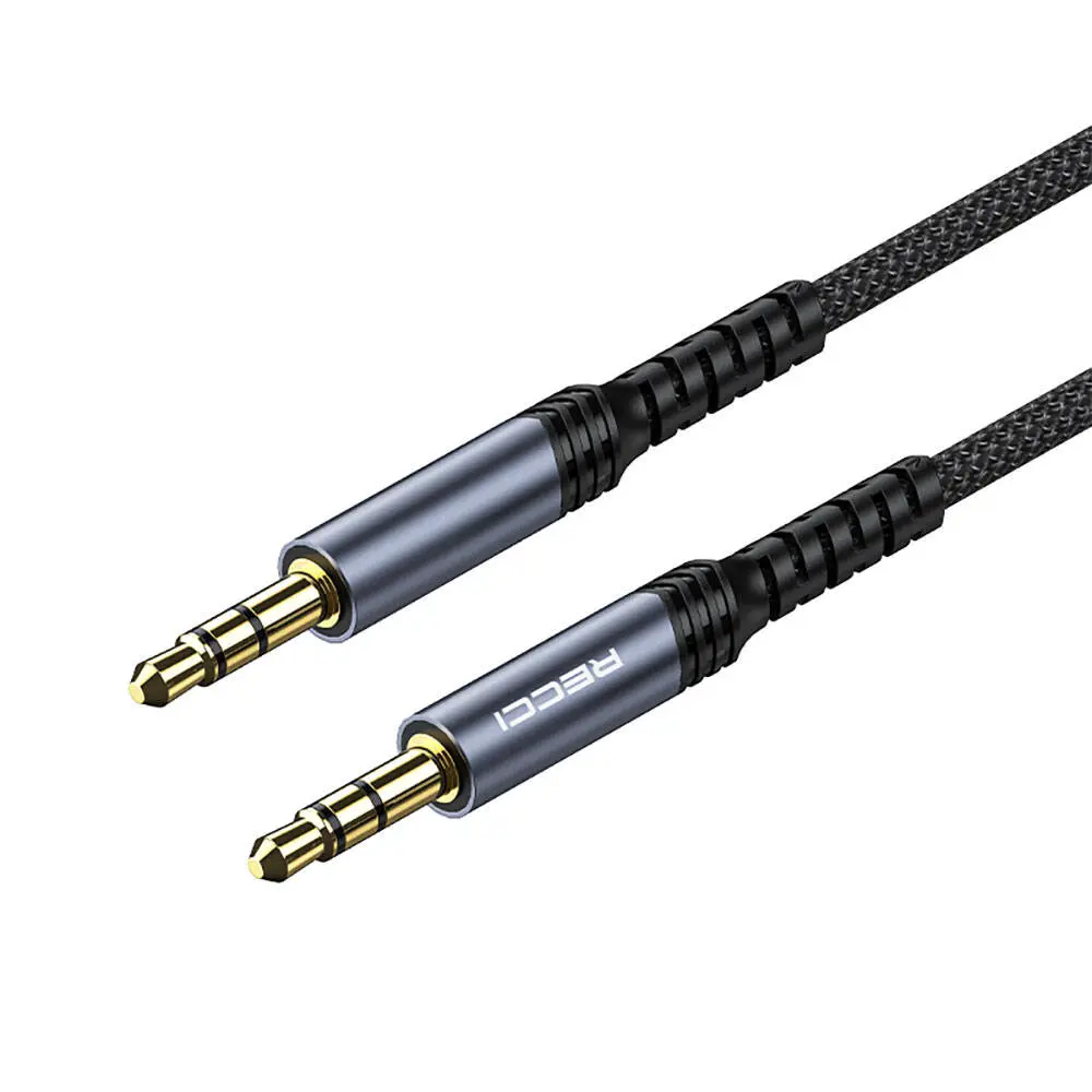 Recci RDS-A28 3.5 mm AUX Ses Kablosu, 120 cm, Alüminyum ve Naylon Dokuma
