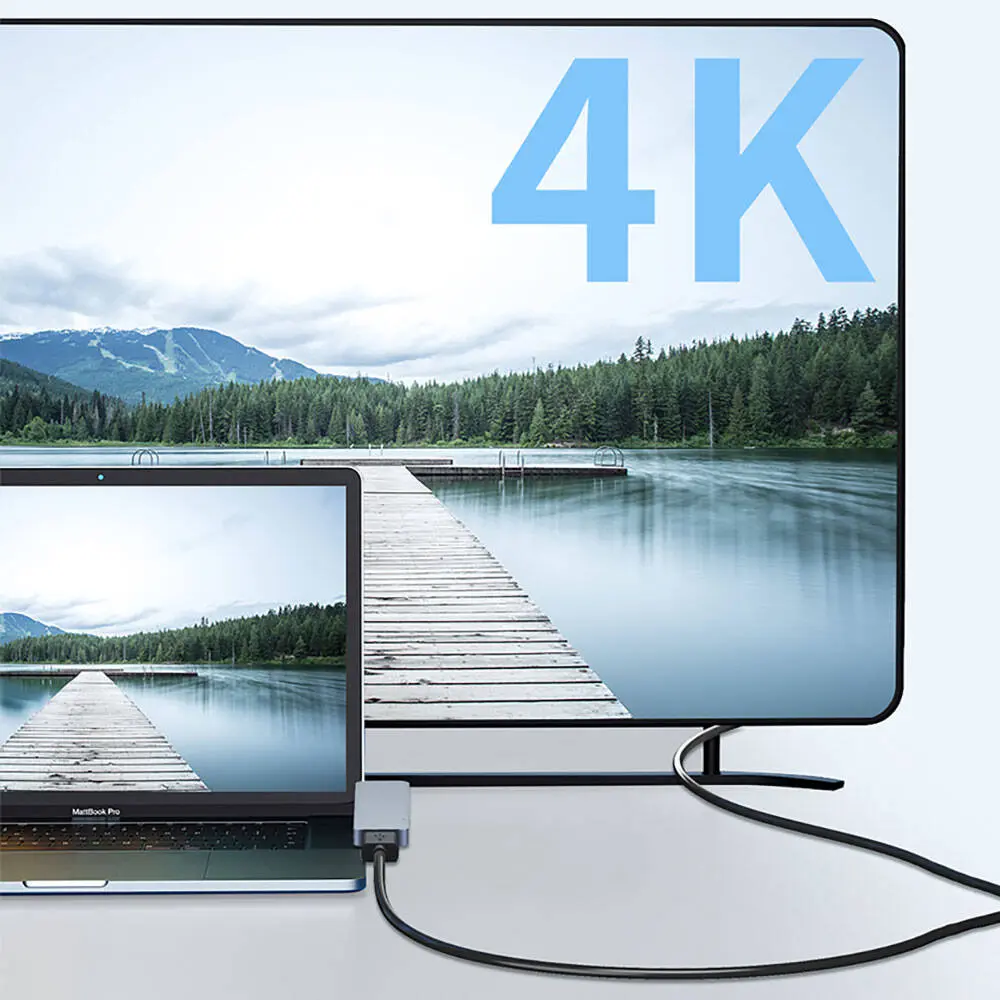 Recci RH08 7'si 1 Arada Type-C Hub, HDMI, SD/TF, USB 3.0 ve PD 100W