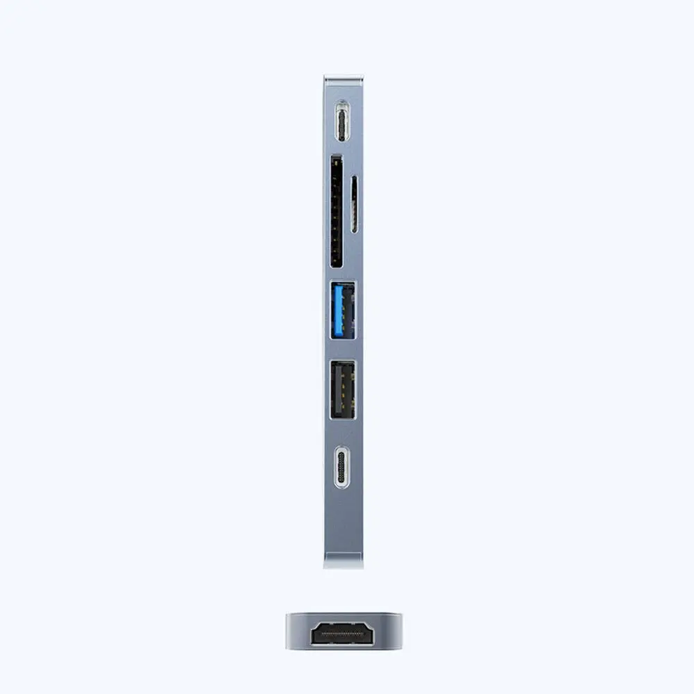 Recci RH08 7'si 1 Arada Type-C Hub, HDMI, SD/TF, USB 3.0 ve PD 100W