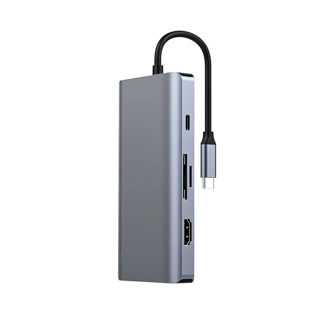 Recci RH09 9'i 1 Arada Type-C Hub, HDMI, VGA, RJ45 ve USB Girişli