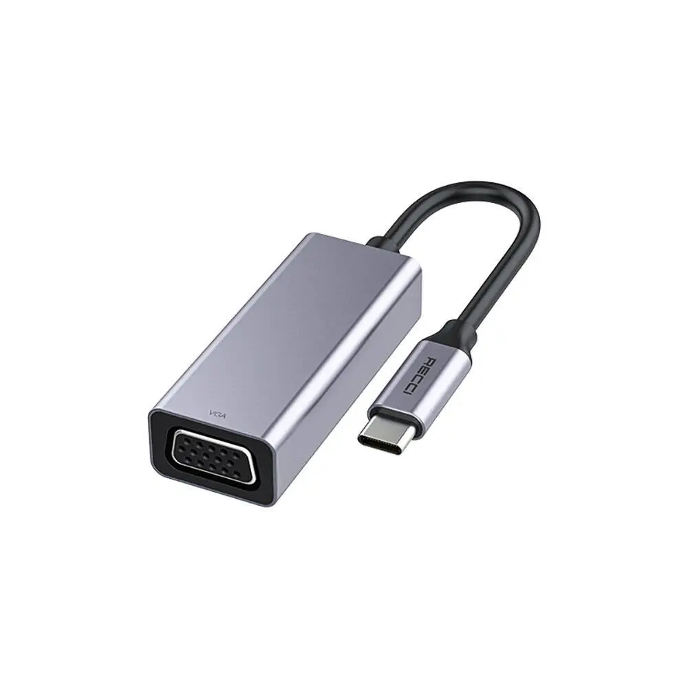 Recci RH12 VGA to Type-C Dönüştürücü Kablo, 1080p ve Alüminyum Gövde