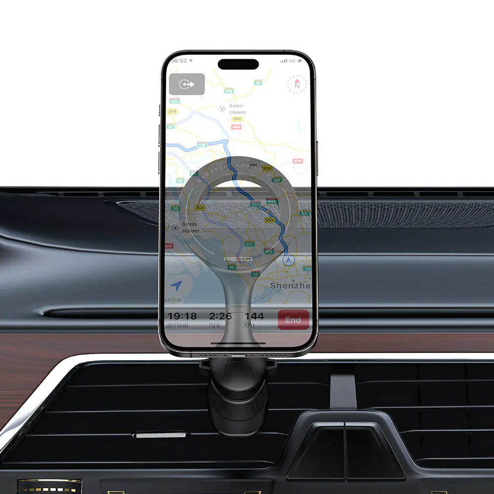 Recci RHO-C42 MagSafe Manyetik 360° Dönebilen Havalandırma Tipi Araç Telefon Tutucu