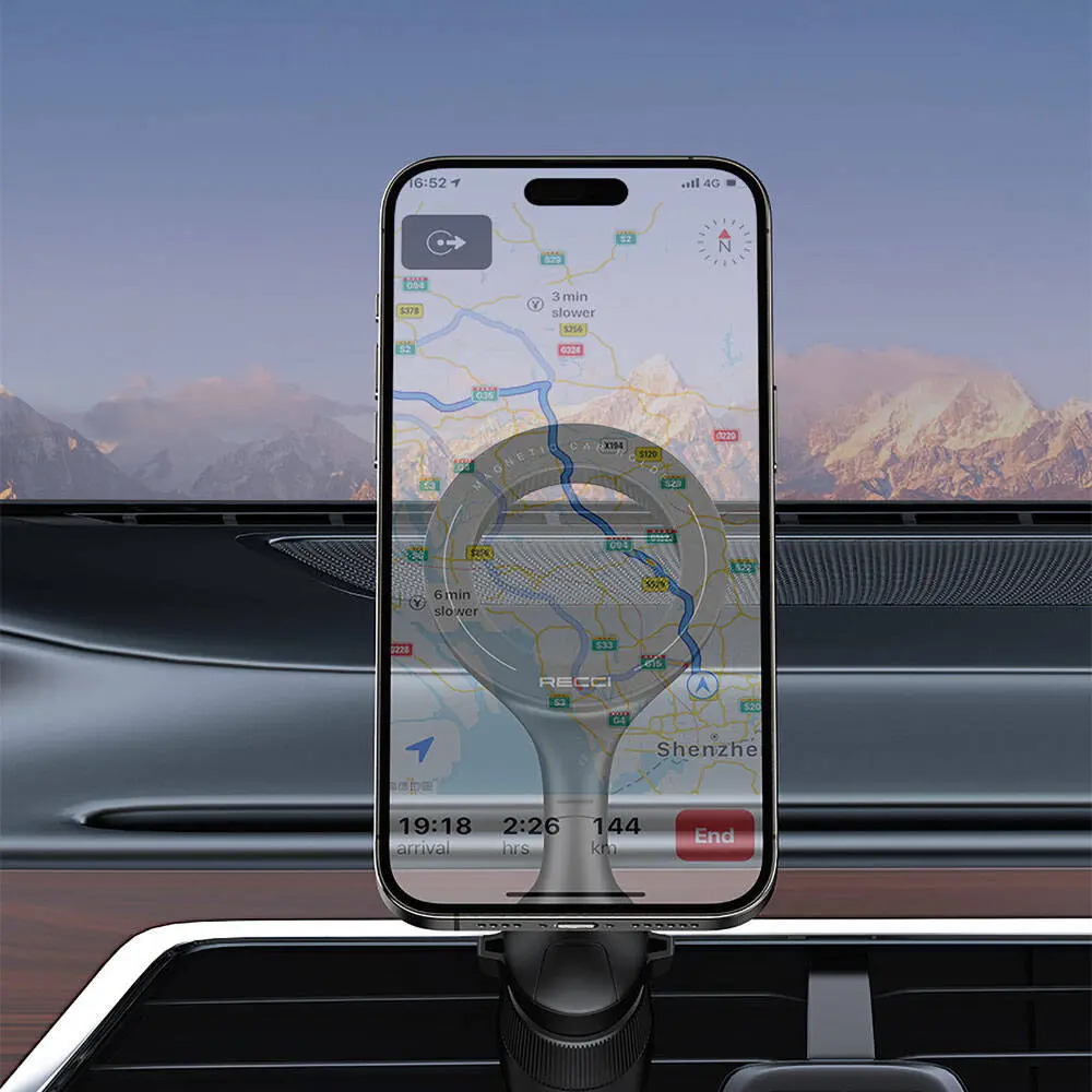 Recci RHO-C42 MagSafe Manyetik 360° Dönebilen Havalandırma Tipi Araç Telefon Tutucu