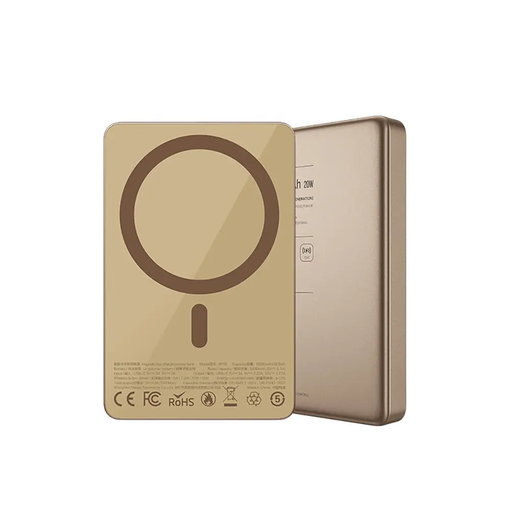 Recci RP35 10000mAh PD 20W Kablosuz Şarjlı Powerbank, LED Göstergeli