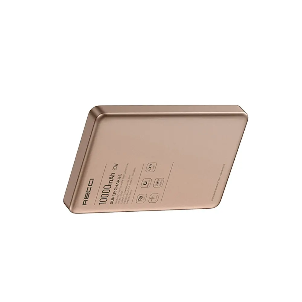 Recci RP35 10000mAh PD 20W Kablosuz Şarjlı Powerbank, LED Göstergeli