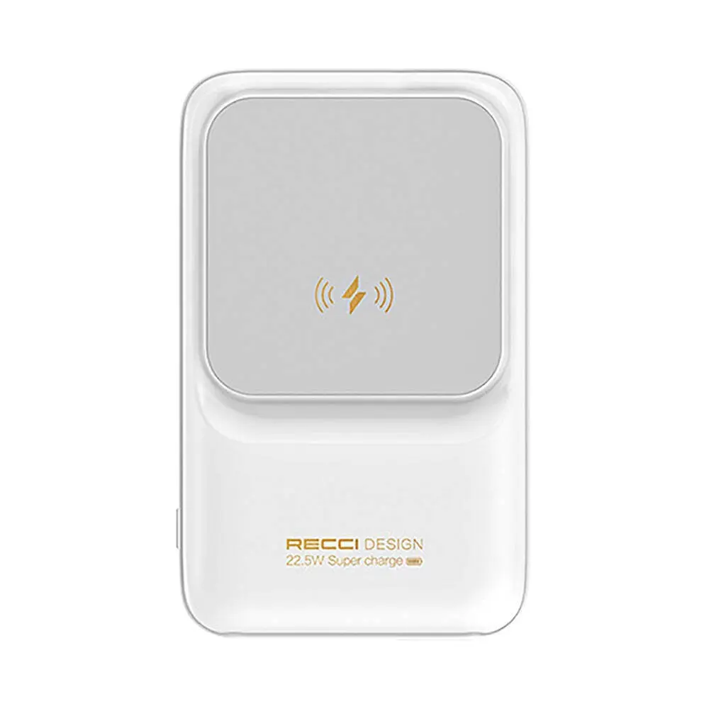 Recci RPB-W10 Polaris 10000mAh Kablosuz Powerbank, 22.5W ve Çift Kablo