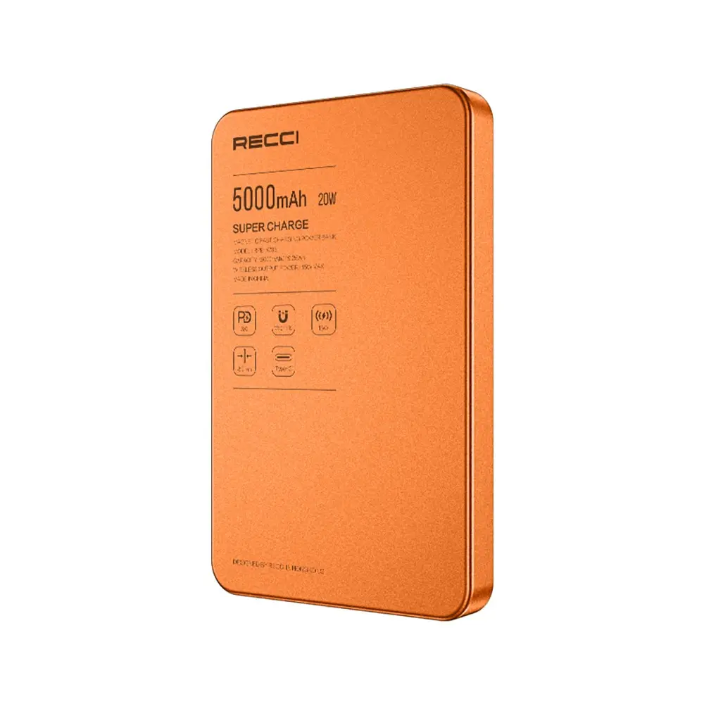 Recci RPB-W35 5000mAh Manyetik Kablosuz Powerbank, 20W PD