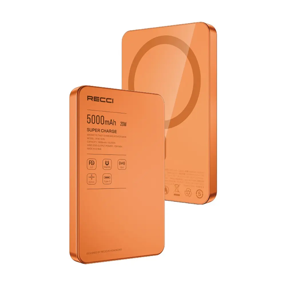 Recci RPB-W35 5000mAh Manyetik Kablosuz Powerbank, 20W PD