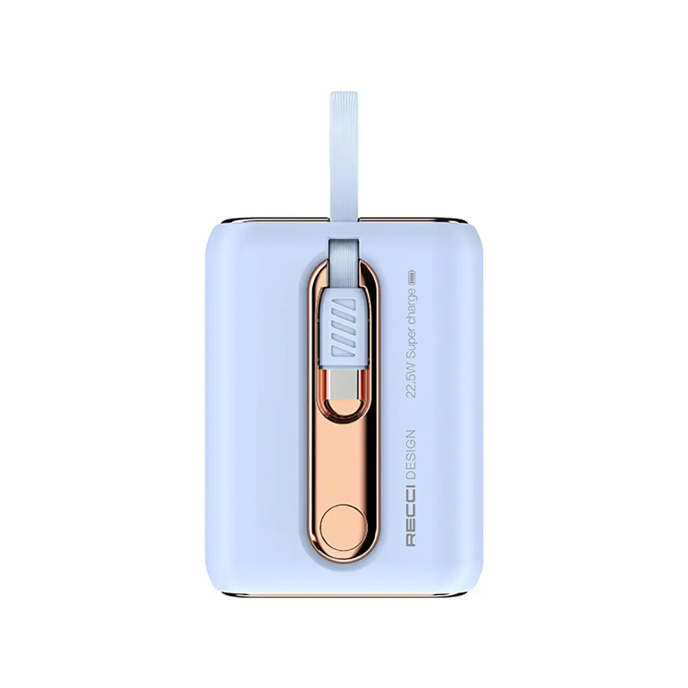 Recci RPB-P12 Type-C Kablolu Powerbank, 9000mAh ve 22.5W