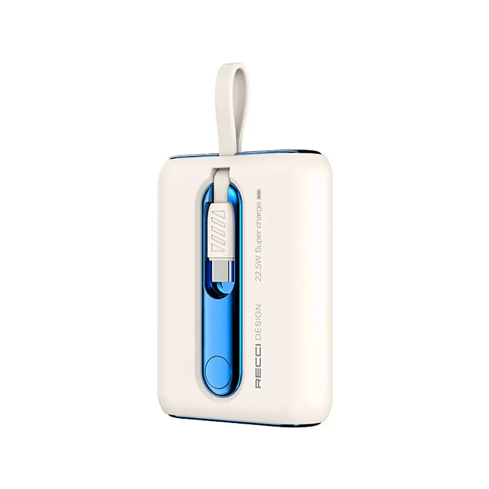 Recci RPB-P12 Type-C Kablolu Powerbank, 9000mAh ve 22.5W