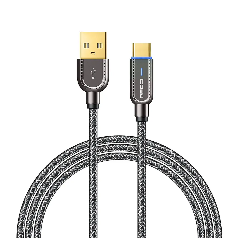 Recci RS02C USB-A to Type-C Hızlı Şarj Kablosu, 1 m
