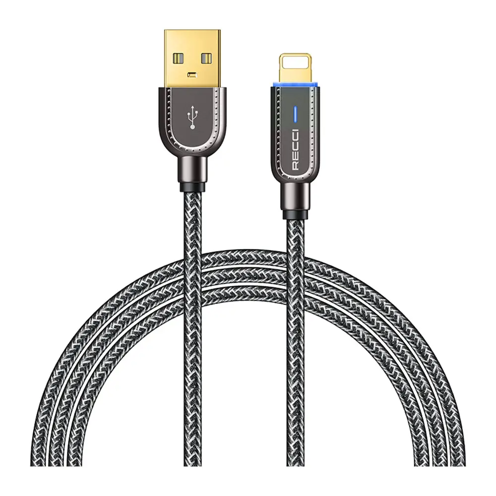 Recci RS02L Lightning to USB-A Şarj ve Data Kablosu, 1 m