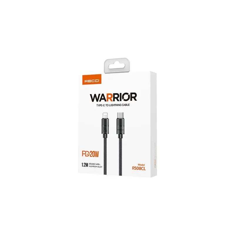 Recci RS08CLPD Type-C to Lightning PD Şarj Kablosu, 20W, 1.2 m