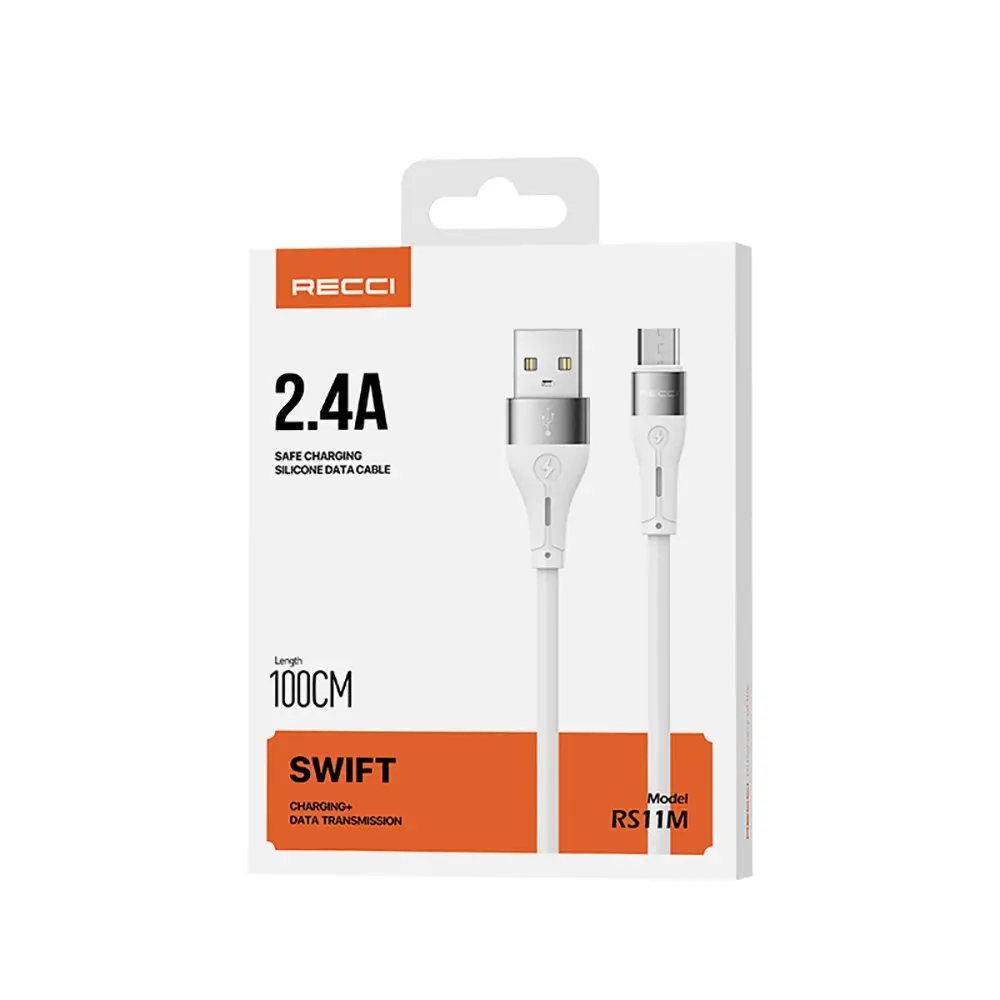 Recci RS11M Swift USB-A to Micro USB Şarj ve Data Kablosu, 1 m