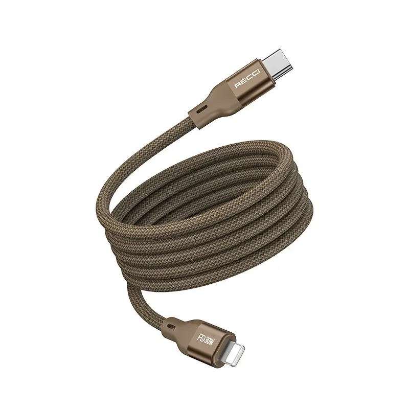 Recci RS23CL Type-C to Lightning PD 30W Manyetik Şarj ve Data Kablosu 1 m