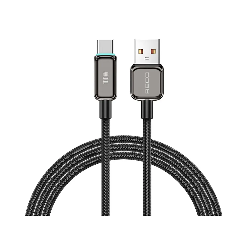 Recci RS42C USB-A to Type-C 100W Şarj ve Data Kablosu, 1.5 m
