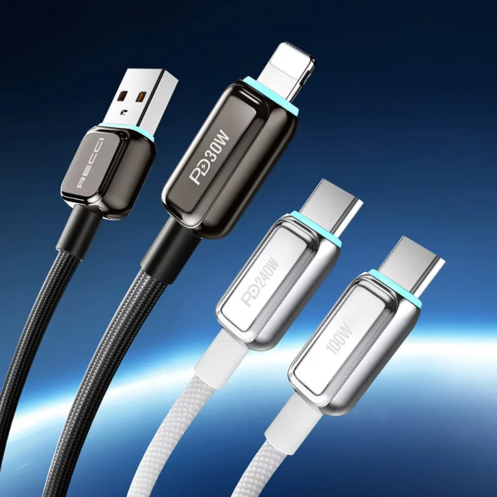 Recci RS42C USB-A to Type-C 100W Şarj ve Data Kablosu, 1.5 m