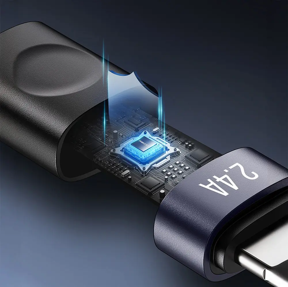 Recci RS50L USB-A to Lightning Örgü Şarj ve Data Kablosu, 1 m