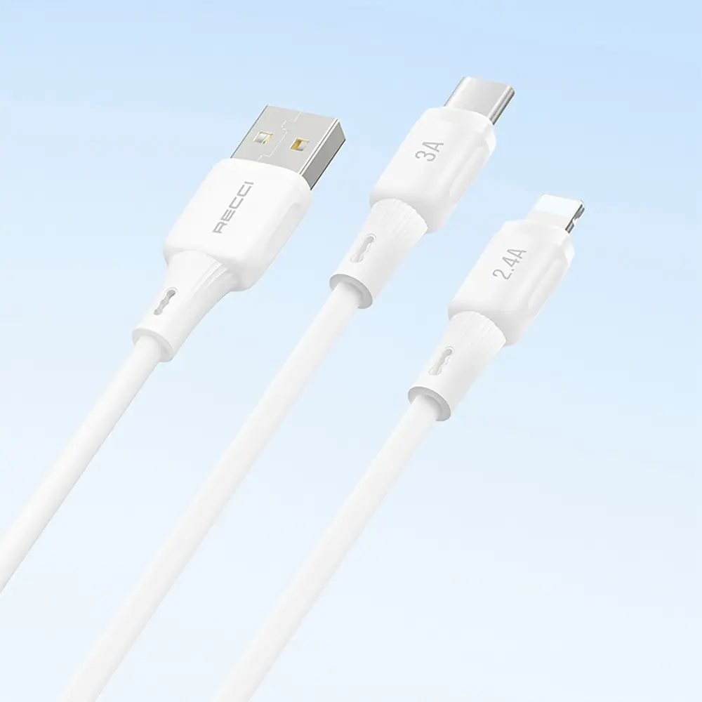 Recci RS52C USB-A to Type-C 3A Şarj ve Data Kablosu, 1 m