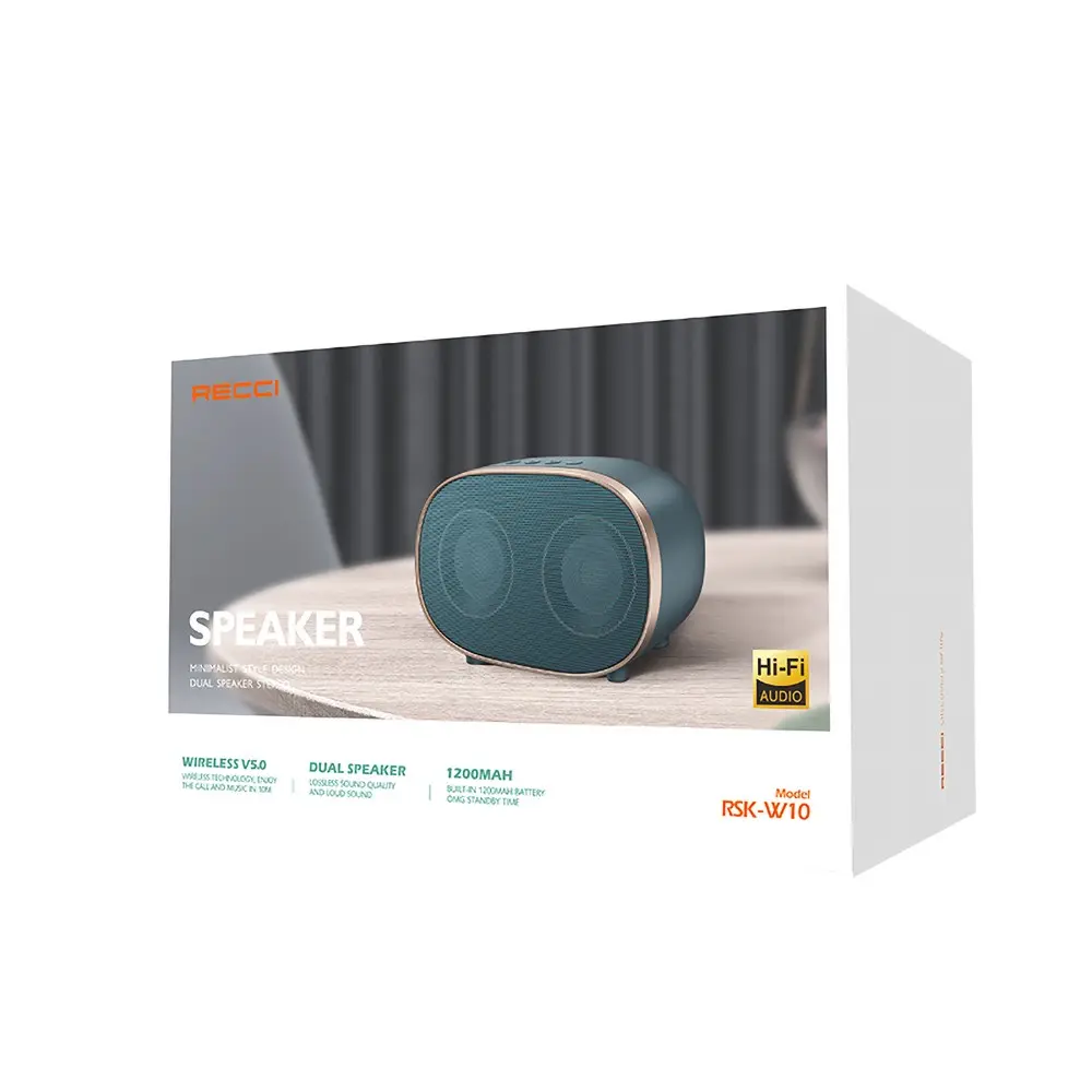 Recci RSK-W10 Bluetooth 5.0 Hoparlör, TF/AUX Girişli ve 1200 mAh