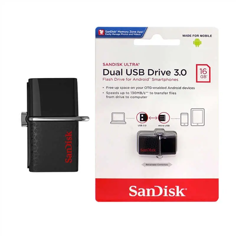 Sandisk Ultra Dual Drive Micro OTG Flash Disk, 16 GB ve USB 3.0
