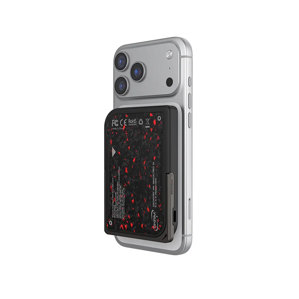 Skinarma Vektor 5000mAh Manyetik Kablosuz Şarjlı Powerbank, 15W ve Metal Standlı