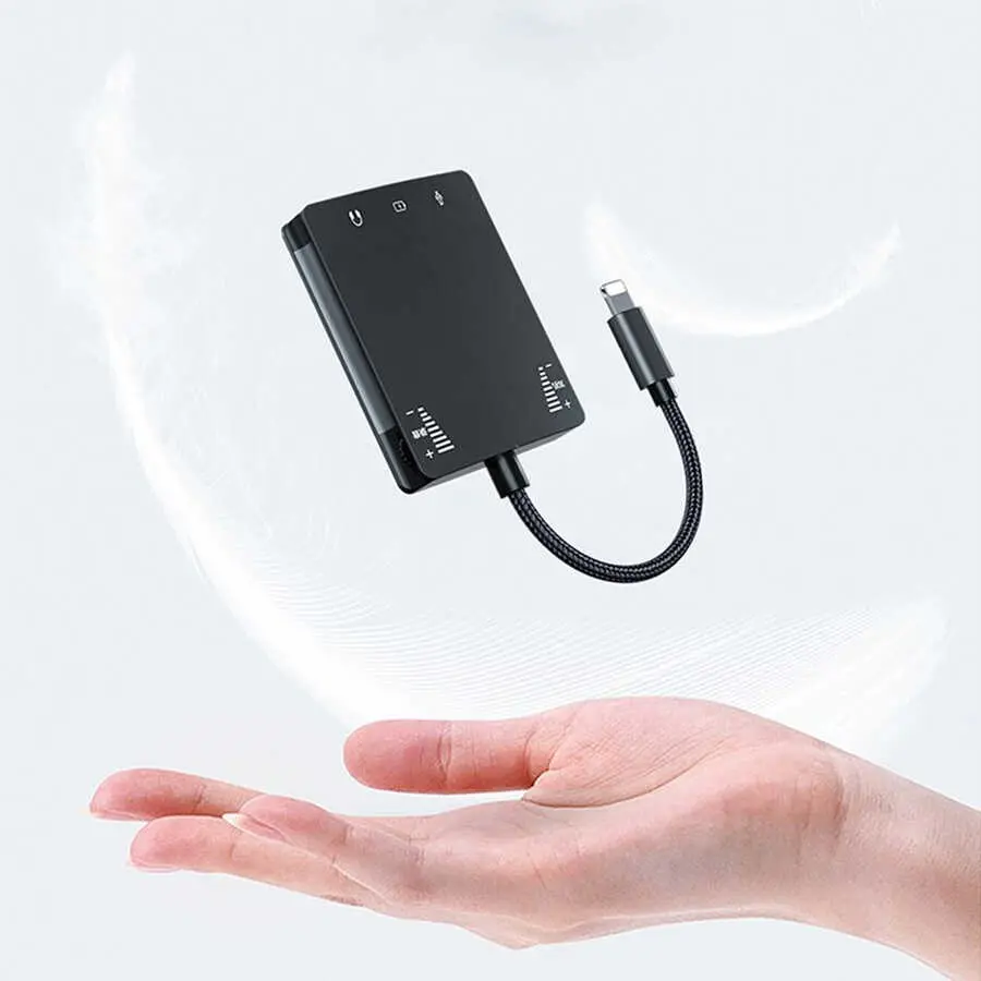 Wiwu 3 in 1 Lightning Ses Adaptörü, 2x 3.5 mm Girişli