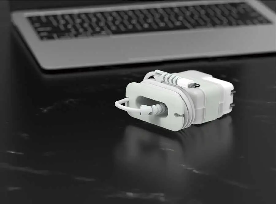 Wiwu 30W Şarj Adaptörü ve Kablo Düzenleyici Kılıf, Gri