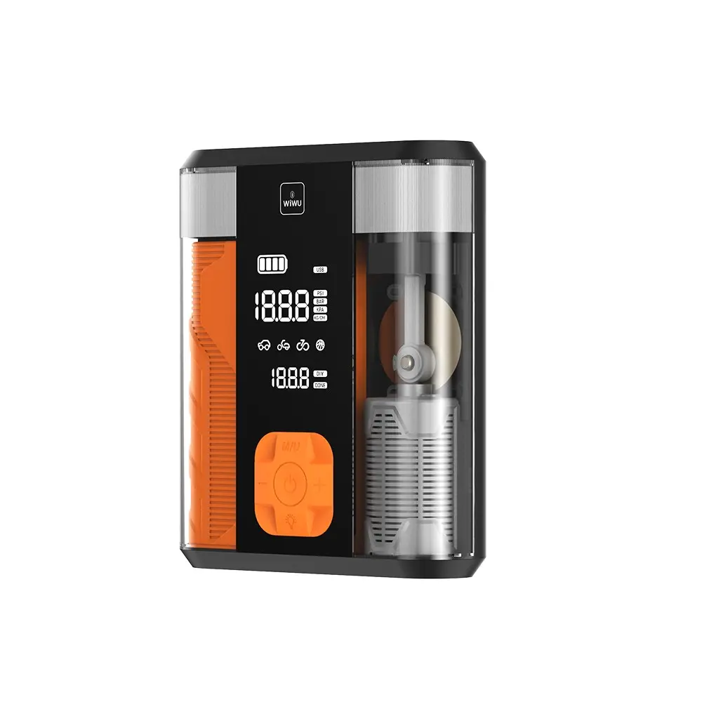 Wiwu CG201 4'ü 1 Arada Araç Takviye, Hava Pompası ve Powerbank 8800 mAh