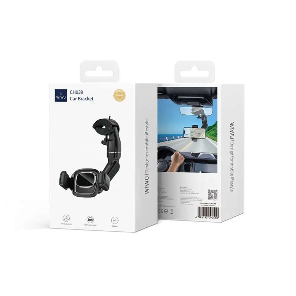 Wiwu CH039 Dikiz Aynası Telefon Tutucu, 360 Derece Dönebilen