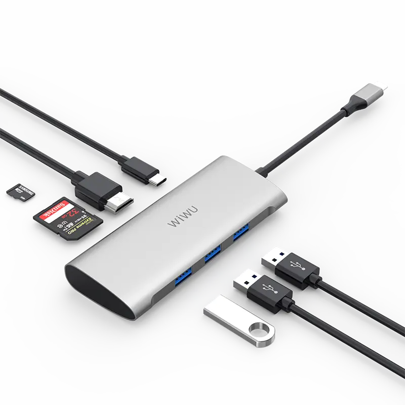 Wiwu Alpha 731HP Type-C Hub, USB 3.0 ve HDMI Çıkışlı