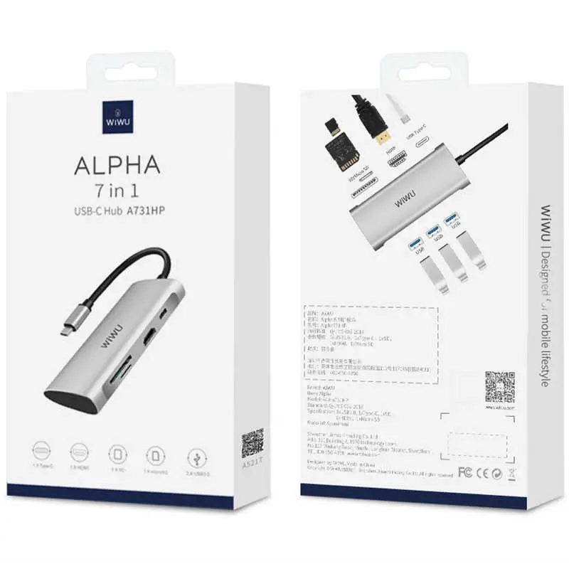 Wiwu Alpha 731HP Type-C Hub, USB 3.0 ve HDMI Çıkışlı
