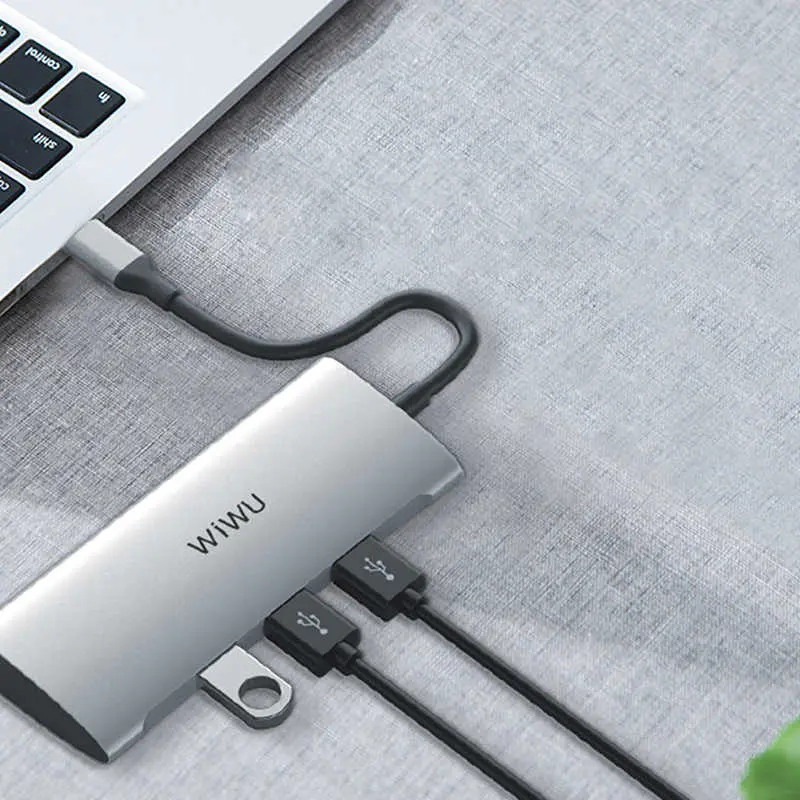 Wiwu Alpha 731HP Type-C Hub, USB 3.0 ve HDMI Çıkışlı