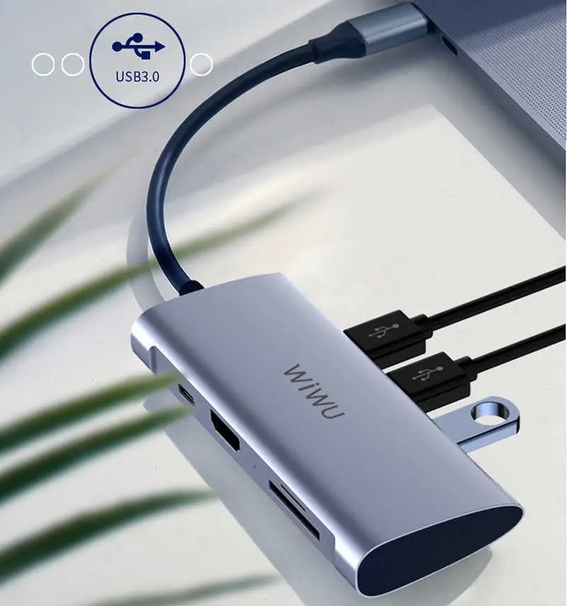 Wiwu Alpha 731HP Type-C Hub, USB 3.0 ve HDMI Çıkışlı
