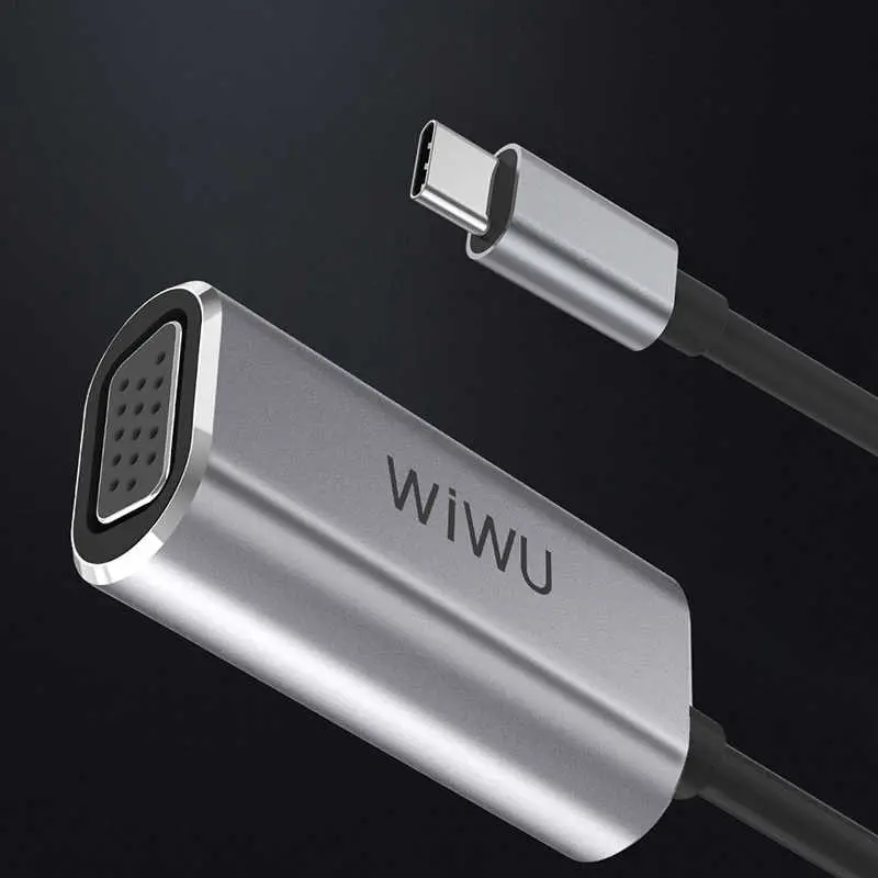 Wiwu Alpha Type-C to VGA Dönüştürücü Adaptör, Alüminyum Gövde